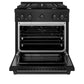 ZLINE 30" 4.2 cu. ft. Paramount Dual Fuel Range with 4 Burners in Black Stainless Steel, SDRB-30