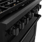 ZLINE 36" 5.2 cu. ft. Paramount Dual Fuel Range in Black Stainless Steel with 6 Brass Burners, SDRB-BR-36