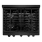 ZLINE Paramount 30" 4.2 cu. ft. Gas Range with Convection Oven and 4 Burners in Black Stainless Steel, SGRB-30