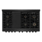 ZLINE Paramount 48" 6.7 cu. ft. Gas Range with Convection Oven and 8 Brass Burners in Black Stainless Steel, SGRB-BR-48