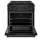 ZLINE 30" 4.2 cu. ft. Paramount Gas Range with 4 Burner DuoPro™ Cooktop and Convection Gas Oven in Black Stainless Steel, PSGRB-30