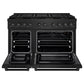 ZLINE 48" 6.7 cu. ft. Paramount Gas Range with 8 Burner DuoPro™ Cooktop and Dual Ovens in Black Stainless Steel, PSGRB-48