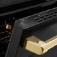 ZLINE Autograph Edition 30" 4.2 cu. ft. Paramount Induction Range with 4 Element Cooktop and Electric Convection Oven in Black Stainless Steel with Polished Gold Accents, SINRBZ-30-G