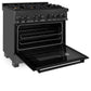 ZLINE 36 in. Professional Gas Burner/Electric Oven in Black Stainless Steel with Brass Burners, RAB-BR-36