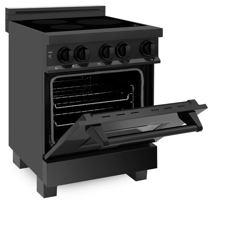 ZLINE 24" 2.8 cu. ft. Induction Range with 3 Element Stove and Electric Oven in Black Stainless Steel, RAIND-BS-24