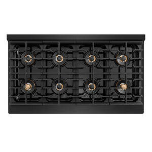 ZLINE 48" Paramount Gas Rangetop with 8 Burner DuoPro™ Cooktop in Black Stainless Steel, PSRTB-48