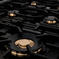 ZLINE 36 in. Professional Gas Burner/Electric Oven in Black Stainless Steel with Brass Burners, RAB-BR-36