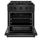 ZLINE 30" 4.2 cu. ft. Paramount Dual Fuel Range with 4 Burner Gas Cooktop in Black Satin Stainless Steel, SDRBS-30