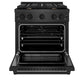 ZLINE 30" 4.2 cu. ft. Paramount Dual Fuel Range with Gas Cooktop in Black Satin Stainless Steel with 4 Brass Burners, SDRBS-BR-30
