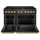 ZLINE Autograph 48" 6.7 cu. ft. Paramount Dual Fuel Range with 8 Burner Gas Cooktop in Black Satin and Champagne Accents, SDRBSZ-48-CB