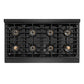 ZLINE Autograph 48" 6.7 cu. ft. Paramount Dual Fuel Range with 8 Burner DuoPro Cooktop in Black Satin and Gold Accents, PSDRBSZ-48-G