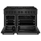 ZLINE 48" 6.7 cu. ft. Paramount Dual Fuel Range with 8 Burner DuoPro™ Cooktop and Dual Ovens in Black Satin Stainless Steel, PSDRBS-48