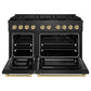 ZLINE Autograph 48" 6.7 cu. ft. Paramount Dual Fuel Range with 8 Burner DuoPro Cooktop in Black Satin and Champagne Accents, PSDRBSZ-48-CB