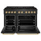 ZLINE Autograph 48" 6.7 cu. ft. Paramount Dual Fuel Range with 8 Burner DuoPro Cooktop in Black Satin and Gold Accents, PSDRBSZ-48-G