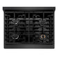 ZLINE 30" 4.2 cu. ft. Paramount Gas Range with 4 Burner Cooktop and Convection Gas Oven in Black Satin, SGRBS-30