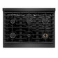 ZLINE 36" 5.2 cu. ft. Paramount Gas Range with 6 Burner Cooktop and Convection Gas Oven in Black Satin, SGRBS-36
