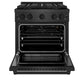 ZLINE 30" 4.2 cu. ft. Paramount Gas Range with 4 Burner DuoPro™ Cooktop and Convection Oven in Black Satin Stainless Steel, PSGRBS-30