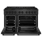 ZLINE 48" 6.7 cu. ft. Paramount Gas Range with 8 Burner DuoPro™ Cooktop and Dual Ovens in Black Satin Stainless Steel, PSGRBS-48