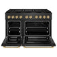 ZLINE Autograph 48" 6.7 cu. ft. Paramount Gas Range with 8 Burner DuoPro Cooktop in Black Satin and Gold Accents, PSGRBSZ-48-G