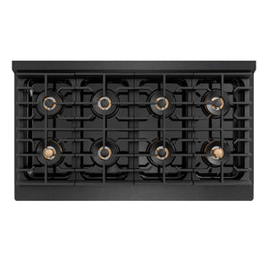 ZLINE 48" Paramount Gas Rangetop with 8 Burner DuoPro™ Cooktop in Black Satin Stainless Steel, PSRTBS-48