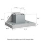 ZLINE 28 in. 500 CFM DuraMount™ Wall Mount Range Hood Insert in Stainless Steel, 683-28