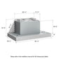 ZLINE 34 in. 700 CFM DuraMount™ Wall Mount Range Hood Insert in Stainless Steel, 683-34