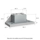 ZLINE 40 in. 700 CFM DuraMount™ Wall Mount Range Hood Insert in Stainless Steel, 683-40