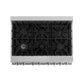 ZLINE Kitchen and Bath 36 in. Professional Gas Burner/Electric Oven in DuraSnow® Stainless with DuraSnow® Stainless Door, RAS-SN-36