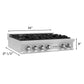 ZLINE 36 in. Rangetop in DuraSnow® Stainless Steel with 6 Gas Burners, RTS-36