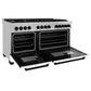 ZLINE Autograph 60" 7.4 cu. ft. Dual Fuel Range with White Matte Door and Black Matte Accents, RAZ-WM-60-MB