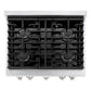 ZLINE 30" 4.2 cu. ft. Paramount Dual Fuel Range with 4 Burners in DuraSnow® Stainless Steel with Black Matte Door, SDRS-BLM-30