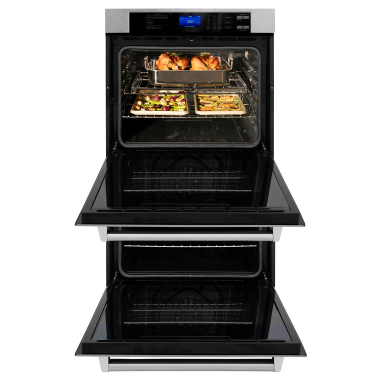 ZLINE 30 in. Professional Double Wall Oven with Self Clean in DuraSnow® Stainless Steel, AWDS-30