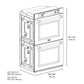 ZLINE 30" Professional Double Wall Oven with Air Fry and Self-Clean in DuraSnow® Stainless Steel, WADS-30