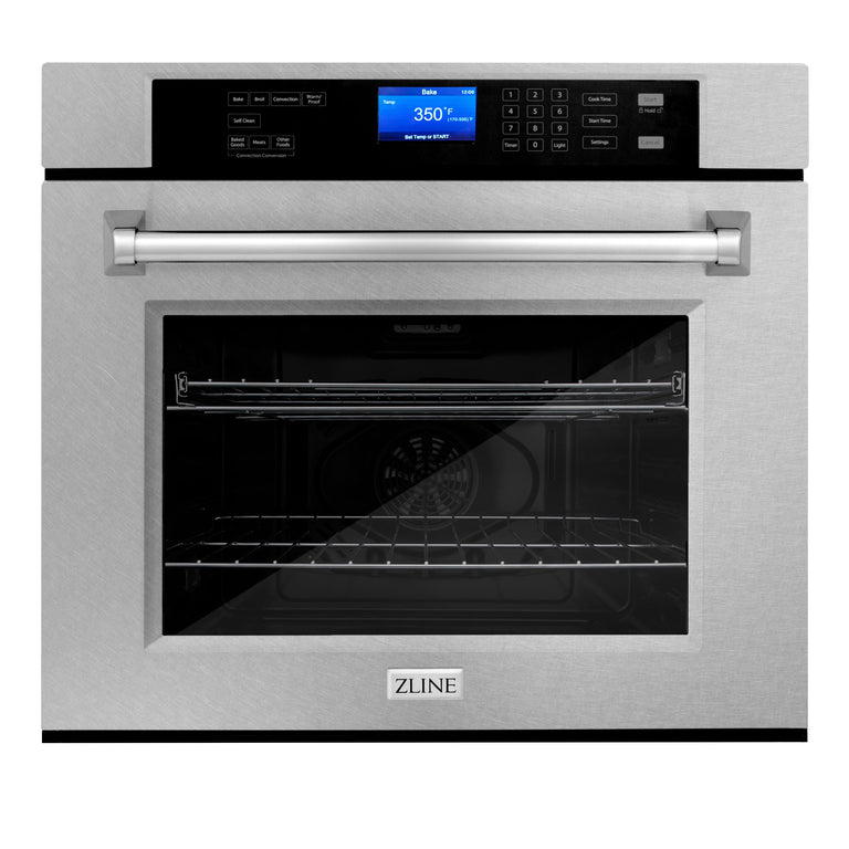 ZLINE 30 in. Professional 5.0 cu.ft. Single Wall Oven in DuraSnow® Stainless Steel with Self-Cleaning, AWSS-30