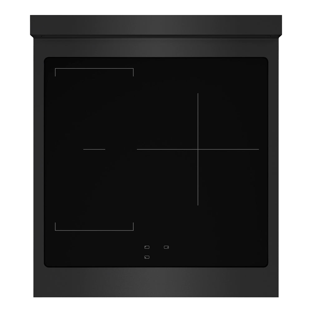 ZLINE Autograph 24 in. 3.2 cu. ft. Marino Induction Range with 3 Element Cooktop and Electric Convection Oven in Black Stainless Steel with Champagne Bronze Accents, MINRBZ-24-CB - Top-Down View