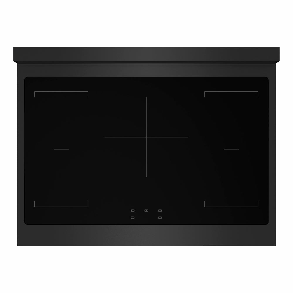 ZLINE Autograph 36 in. 5.2 cu. ft. Marino Induction Range with 5 Element Cooktop and Electric Convection Oven in Black Stainless Steel with Champagne Bronze Accents, MINRBZ-36-CB - Top-Down View