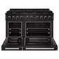 ZLINE Marino 48-Inch 6.7 cu. ft. Dual Fuel Range, 8 Burners, Double Oven, Convection Oven, Reversible Griddle, Black Stainless Steel, MDRB-48