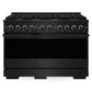 ZLINE Marino 48-Inch 6.7 cu. ft. Dual Fuel Range, 8 Burners, Double Oven, Convection Oven, Reversible Griddle, Black Stainless Steel, MDRB-48