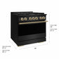 ZLINE Marino Autograph Edition 36-Inch 5.2 cu. ft. Dual Fuel Range, 6 Brass Burners, Convection Oven, Black Stainless Steel with Champagne Bronze Accents, MDRBZ-36-CB