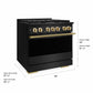 ZLINE Marino Autograph Edition 36-Inch 5.2 cu. ft. Dual Fuel Range, 6 Brass Burners, Convection Oven, Black Stainless Steel with Polished Gold Accents, MDRBZ-36-G