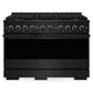 ZLINE Marino 48-Inch 6.7 cu. ft. Dual Fuel Range, 8 Brass Burner DuoPro™ Cooktop, Double Oven, Convection Oven, Reversible Griddle, Black Stainless Steel, PMDRB-48