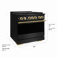 ZLINE Marino Autograph Edition 36-Inch 5.2 cu. ft. Dual Fuel Range, 6 Brass Burner DuoPro™ Cooktop, Convection Oven, Black Stainless Steel with Polished Gold Accents, PMDRBZ-36-G
