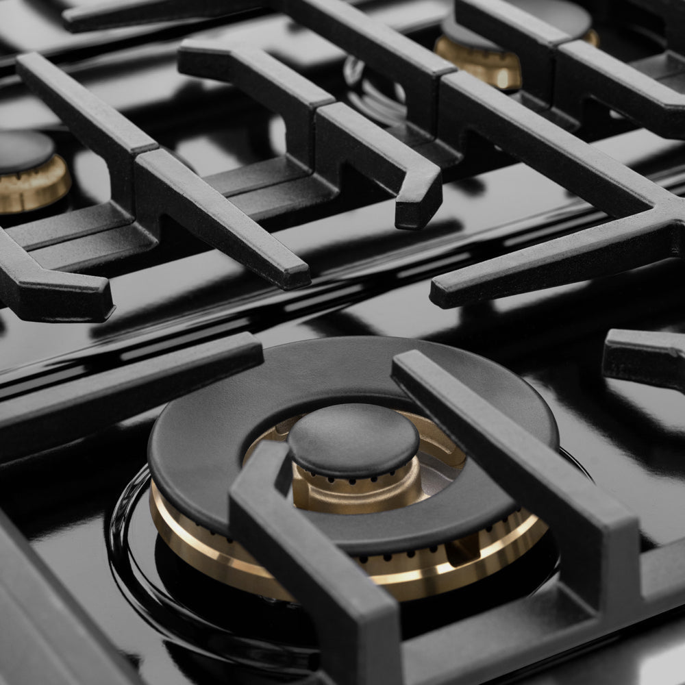 ZLINE Marino 48-Inch 6.7 cu. ft. Gas Range, 8 Brass Burners, Double Oven, Convection Oven, Reversible Griddle, Black Stainless Steel, MGRB-BR-48