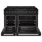 ZLINE Marino 48-Inch 6.7 cu. ft. Gas Range, 8 Brass Burners, Double Oven, Convection Oven, Reversible Griddle, Black Stainless Steel, MGRB-BR-48