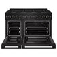 ZLINE Marino 48-Inch 6.7 cu. ft. Gas Range, 8 Brass Burners, Double Oven, Convection Oven, Reversible Griddle, Black Stainless Steel, MGRB-BR-48