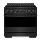 ZLINE Marino 36-Inch 5.2 cu. ft. Gas Range, 6 Brass Burner DuoPro™ Cooktop, Convection Oven, Black Stainless Steel, PMGRB-36