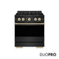 ZLINE Autograph 30 in. 4.2 cu. ft. Marino Gas Range with 4 Burner DuoPro™ Cooktop and Gas Oven in Black Stainless Steel and Champagne Bronze Accents, PMGRBZ-30-CB - Front Hero View with Logo