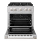 ZLINE Marino 30-Inch 4.2 cu. ft. Dual Fuel Range, 4 Brass Burners, Convection Oven, Satin Stainless Steel, MDRS-BR-30