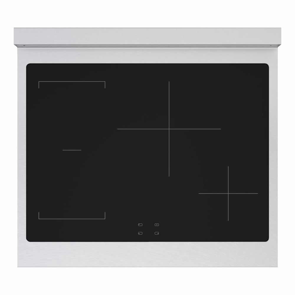 ZLINE Autograph 30 in. 4.2 cu. ft. Marino Induction Range with 4 Element Cooktop and Electric Convection Oven in Satin Stainless Steel with White Matte Door and Champagne Bronze Accents, MINRSZ-WM-30-CB - Top-Down View