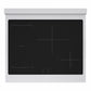 ZLINE Autograph Edition 30 in. 4.2 cu. ft. Marino Induction Range with 4 Element Cooktop and Electric Convection Oven in Satin Stainless Steel with White Matte Door and Matte Black Accents, MINRSZ-WM-30-MB